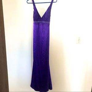 Pretty Dark Purple Long Formal Dress W/Beading